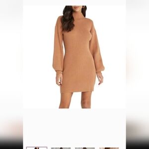 Vici Tan Long Sleeve Sweater Dress